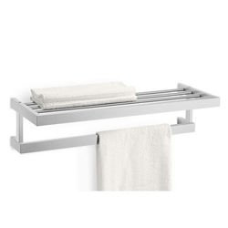 Zack - półka i wieszak łazienkowy Linea stal matowa