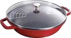 Staub - żeliwny wok czerwony 37 cm