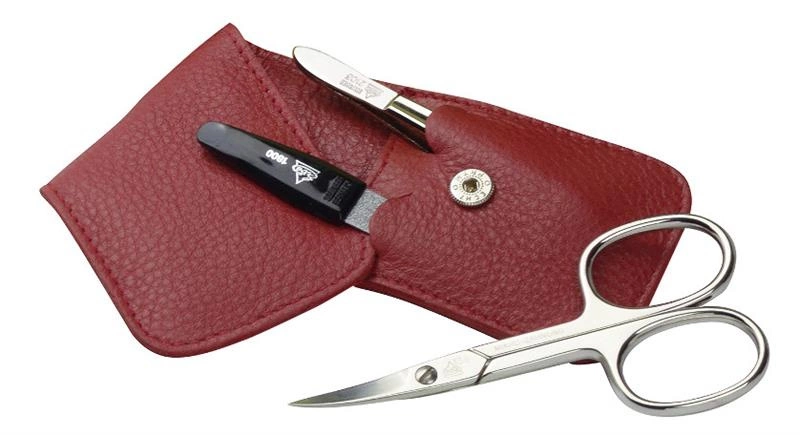 Erbe Solingen - Zestaw do manicure 3 cz. stal niklowana czerwony