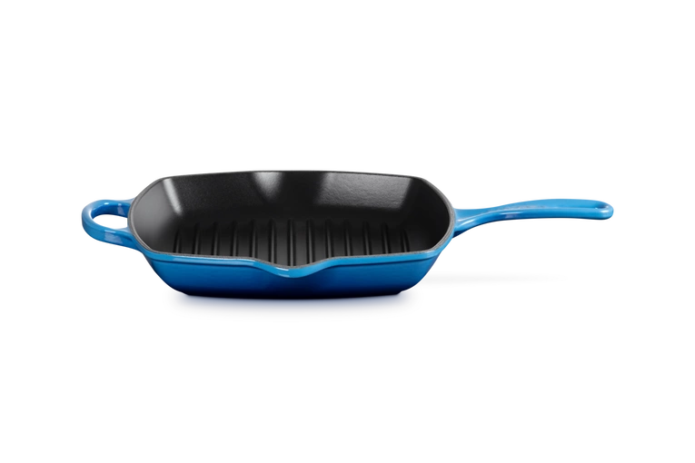 Le Creuset - patelnia żeliwna grillowa z dwoma uchwytami 26 cm Azure