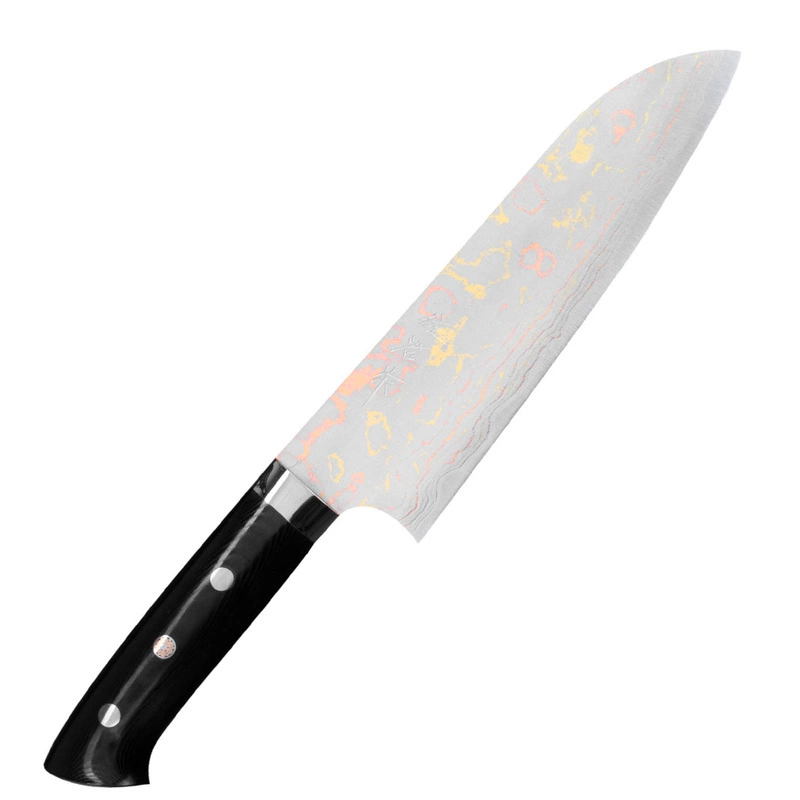 Takeshi Saji - Blue Steel Nóż Santoku ręcznie kuty 18 cm