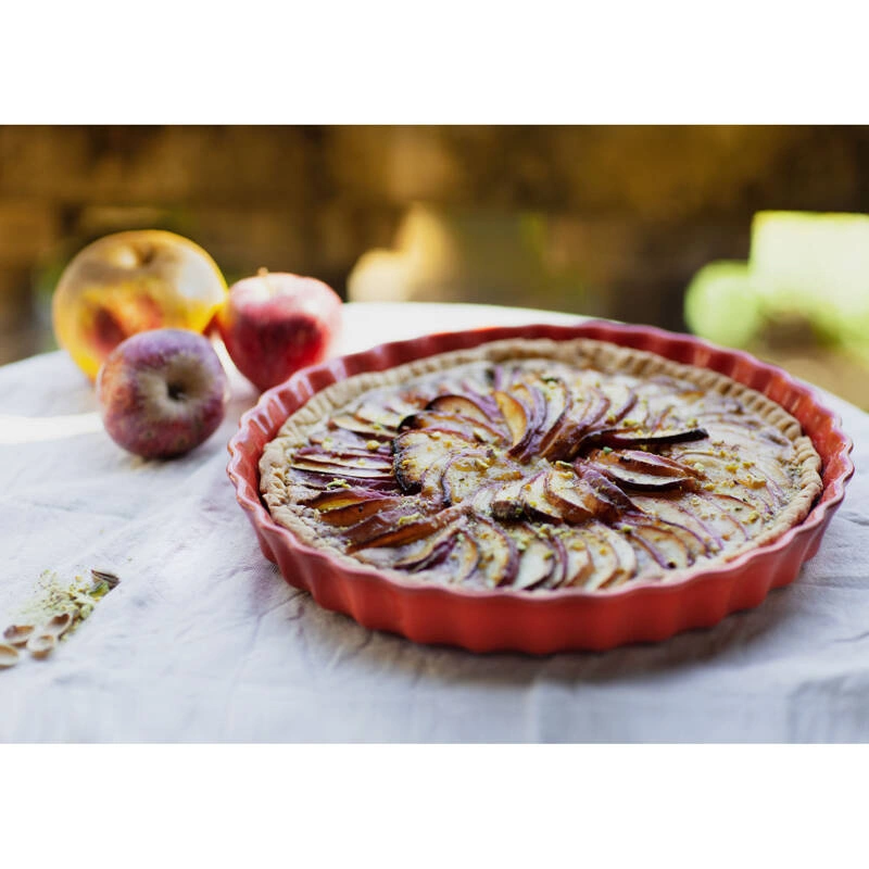 Emile Henry - Naczynie do tarty 28 CM - czerwony