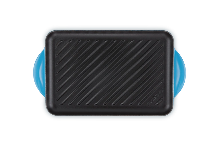 Le Creuset - patelnia żeliwna grillowa z dwoma uchwytami 32 cm Deep Teal