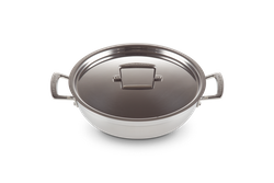 Le Creuset - 3-ply patelnia głęboka stalowa z pokrywą 30 cm