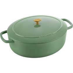 Ballarini - garnek żeliwny owalny 7.5 ltr, zielony Bellamonte