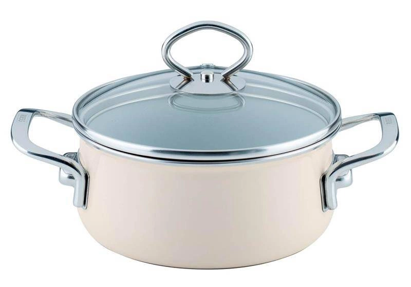 Riess - Garnek Riess niski z pokrywą 1,0l 16cm Avorio
