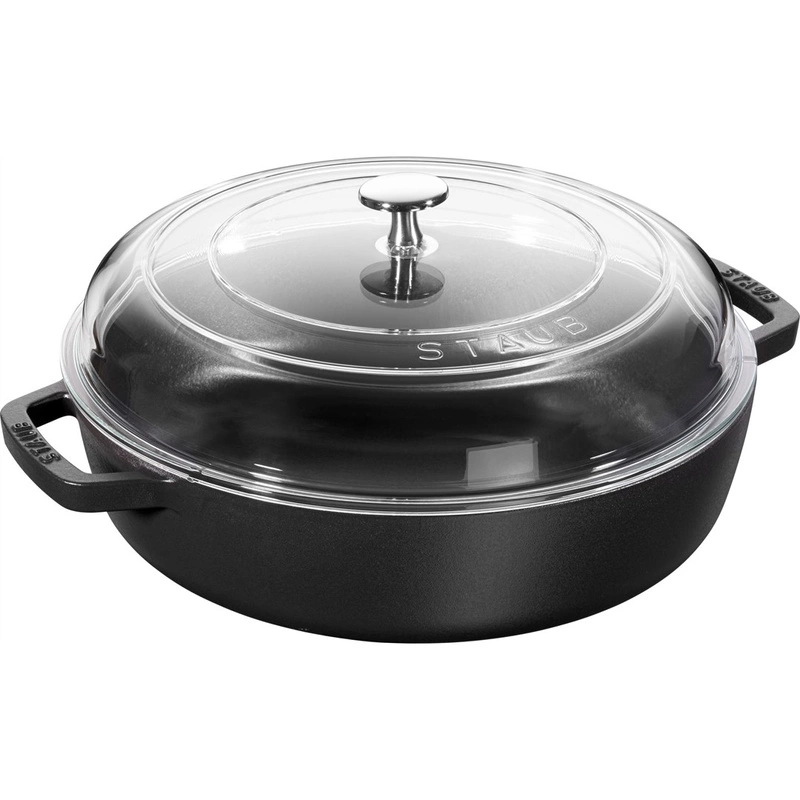 Staub - patelnia żeliwna z pokrywką 24 cm, czarny
