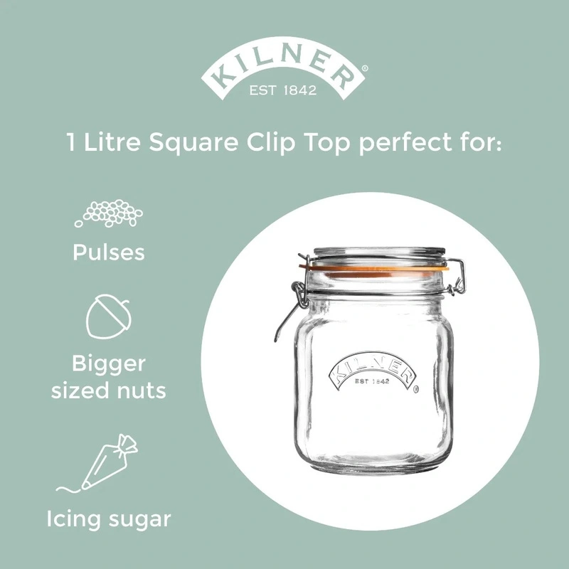 Kilner - Słoik 1l, Square Clip Top Jar
