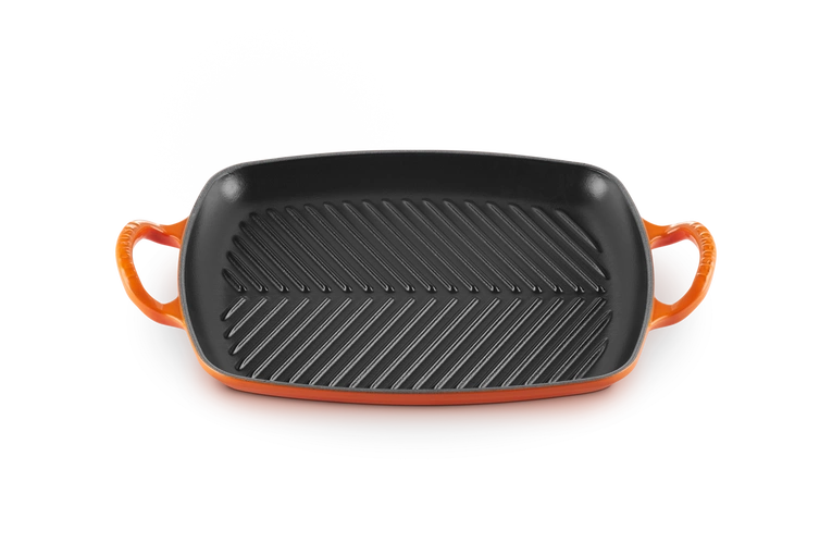Le Creuset - patelnia żeliwna grillowa z dwoma uchwytami 30 cm Płomienna