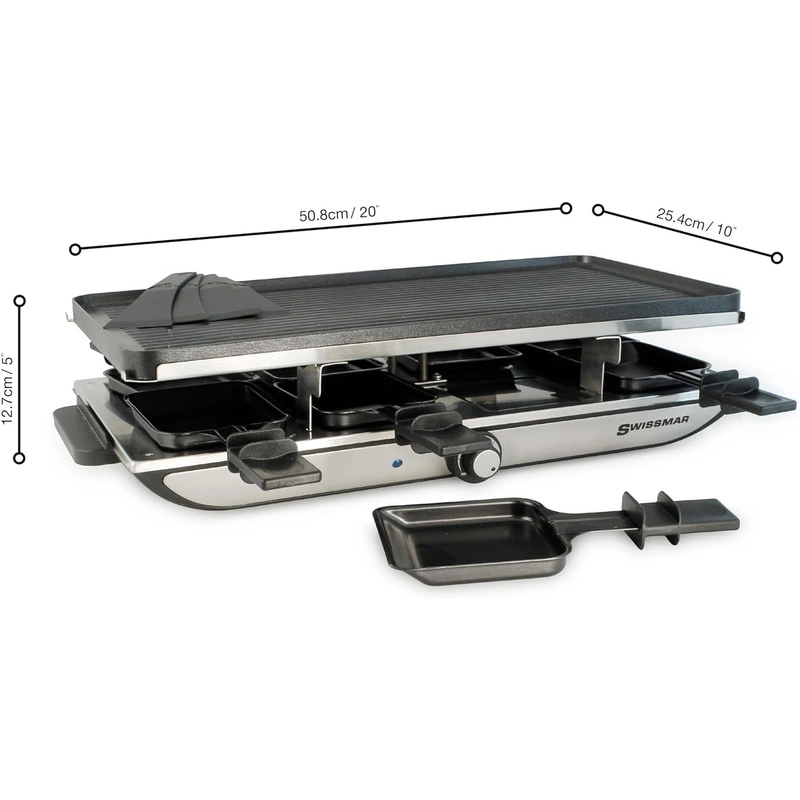 SWISSMAR - SWISSMAR Raclette GENEVA na 8osób, srebrne