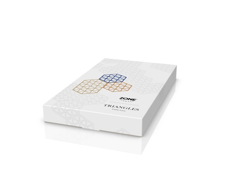 Zone Denmark - Podkładki pod naczynia 3 szt. Triangles Khaki/Sand/Indigo