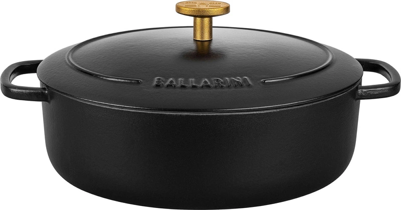 Ballarini - garnek żeliwny owalny 7.5 ltr, czarny Bellamonte