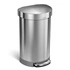 simplehuman - Kosz na śmieci 45L pedałowy półokrągły - stal FPP