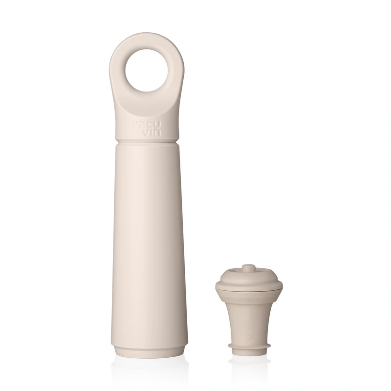 VacuVin - Zestaw do próżniowego zamykania wina (pompka próżniowa + 1 korek) Wine Saver Loop Sand