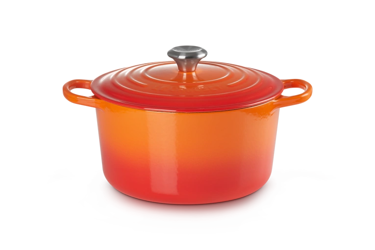 Le Creuset - garnek żeliwny emaliowany Signature okrągła 24 cm 5 l Płomienny