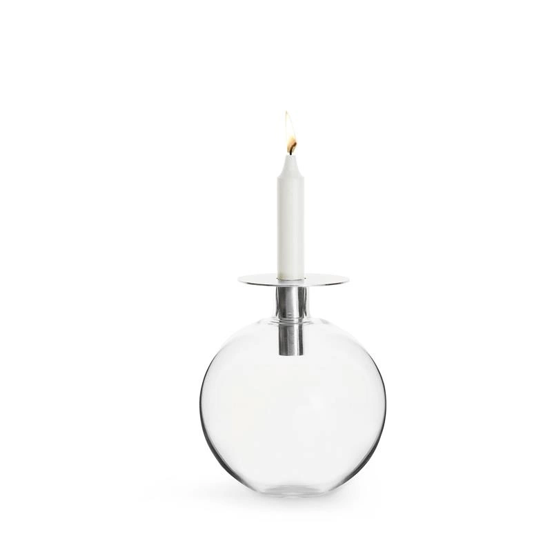 Sagaform - świecznik/wazonik, wys. 18 cm, srebrny, pudełko prezentowe Interior