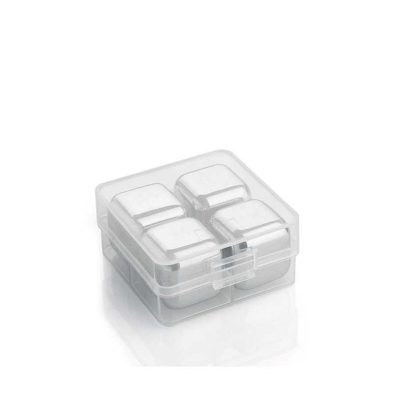 Cilio - stalowe kostki chłodzace w pudełku, 4 szt., 2,5 x 2,5 x 2,5 cm Cool