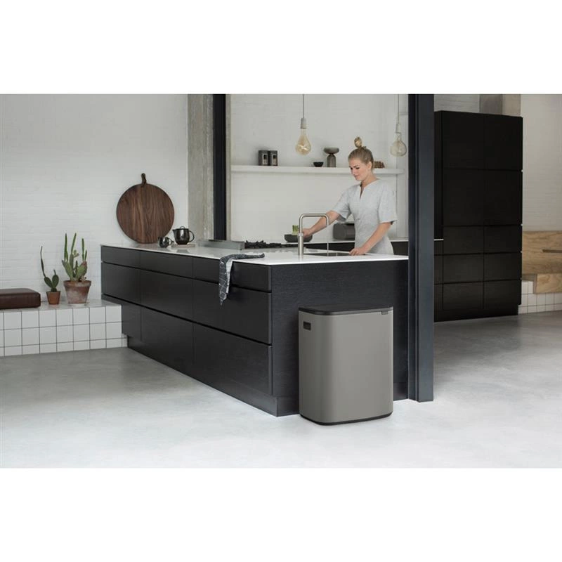 Brabantia - kosz na śmieci Bo Touch Bin 60L (2 x 30) mineralny betonowy