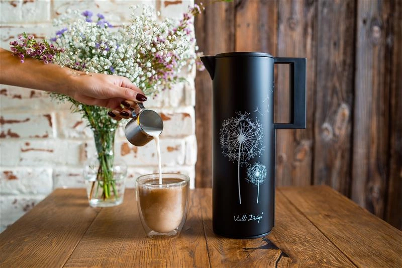 Vialli Design - Termos z wkładem szklanym 1L CORTO czarny