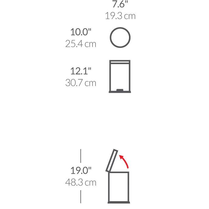 simplehuman - Kosz na śmieci 4.5L pedałowy - biały