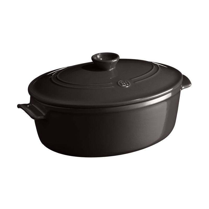 Emile Henry - Owalny garnek ceramiczny 6L - czarny