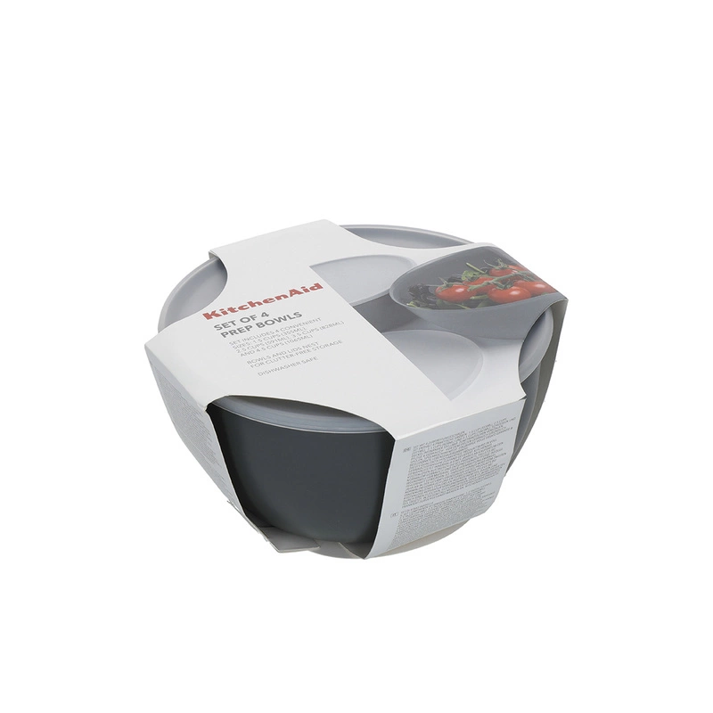 KitchenAid Culinary Tools - miski kuchenne z pokrywkami 4 szt. Charcoal Grey