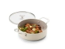KitchenAid - Garnek niski 24 cm 3,1 L z pokrywką kremowy