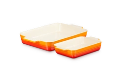 Le Creuset - Zestaw 2 szt prostokątnych naczyń do zapiekania płomiennych