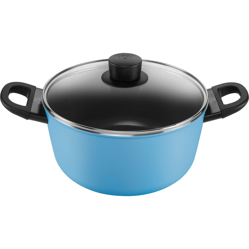 Ballarini - Garnek indukcyjny z pokrywką Caprera - 24 cm, Niebieski