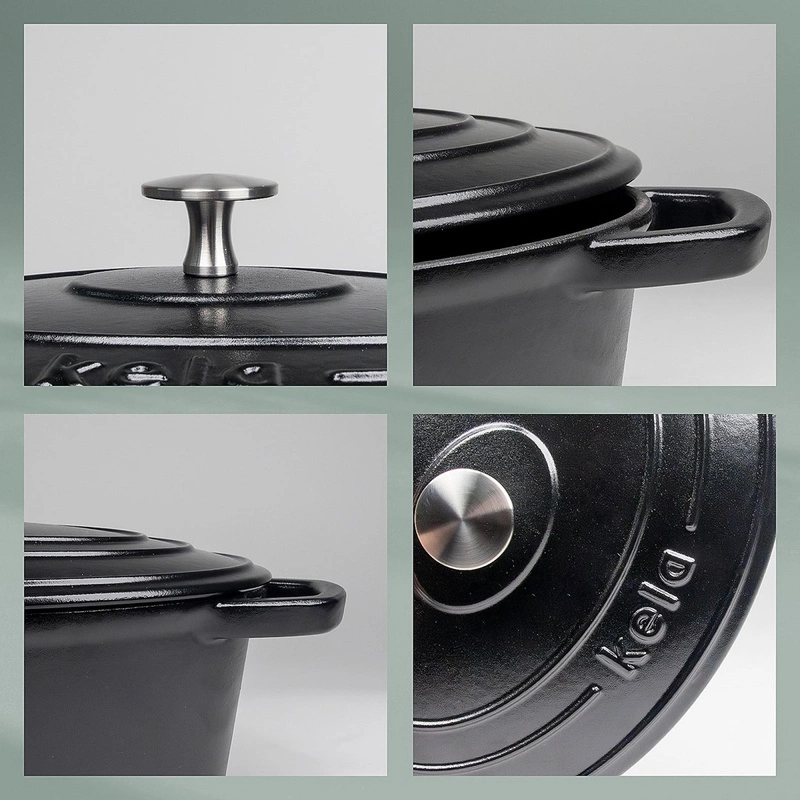 Kela - Brytfanna owalna z pokrywą 4 l czarna Calido