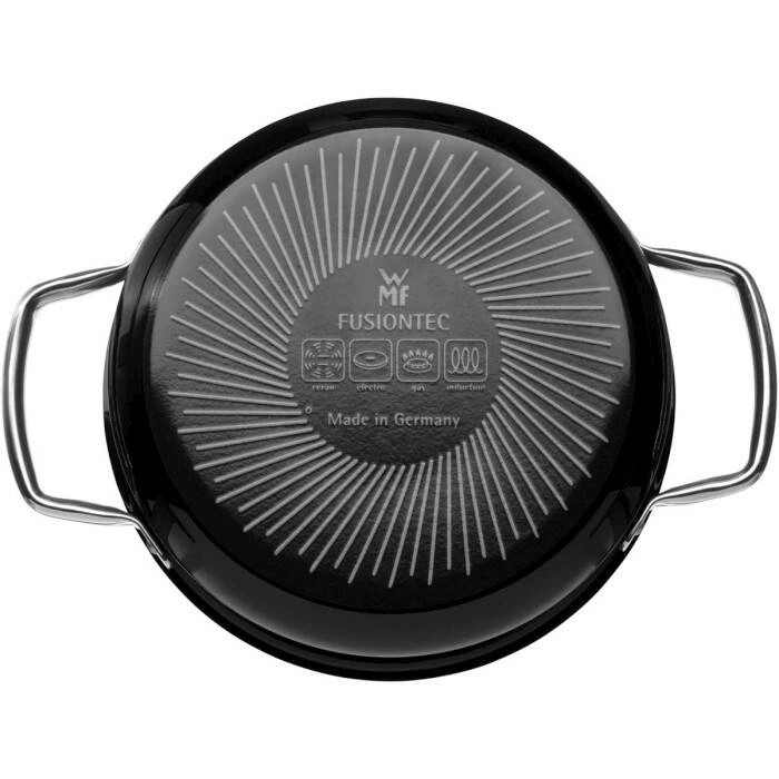 WMF - Garnek niski z pokrywką 20 cm czarny Fusiontec