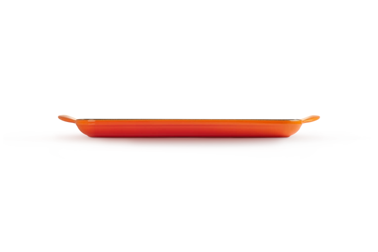 Le Creuset - patelnia żeliwna grillowa z dwoma uchwytami 32 cm Płomienna
