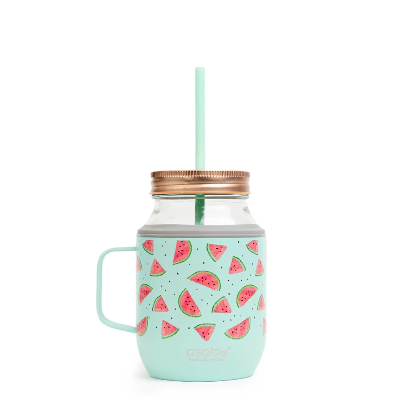 Asobu - Kubek ze słomką MOONSHINE TEAL, 540ml