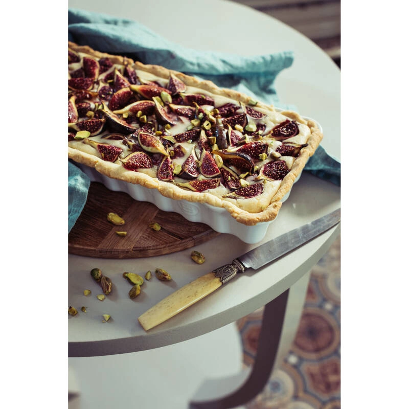 Emile Henry - Prostokątne naczynie do tarty- 36x15x5cm - czerwony