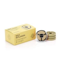 Max Benjamin - Zestaw zapachów do auta Lemongrass and Ginger, uchwyt i 4 wkłady Classic