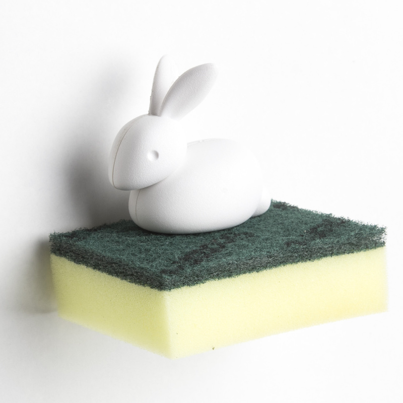 Qualy - Uchwyt na gąbkę królik Bunny biały