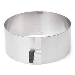 Patisse - Regulowana obręcz niska do ciasta ze stali nierdzewnej z blokadą 17-30cm