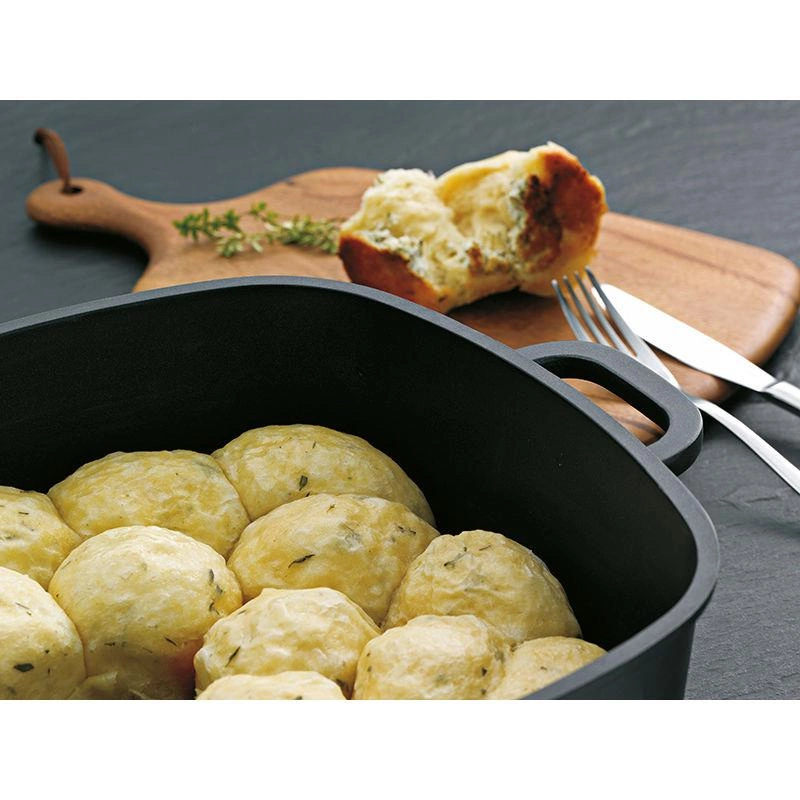 Kela - Naczynie kwadratowe 6l+pokrywa szklana Kerros