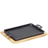 Kuchenprofi - patelnia grillowa na podstawce, 32 x 22 x 3,5 cm, żeliwo/drewno sosnowe BBQ
