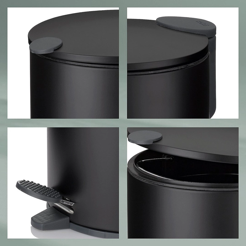 Kela - Kosz stalowy na śmieci 3 l czarny Mats