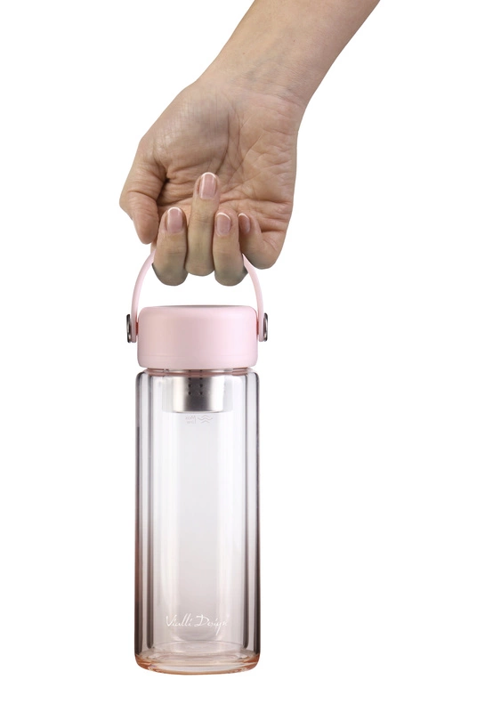 Vialli Design - Butelka z podwójną ścianką i zaparzaczem Fuori 350 ml różowa