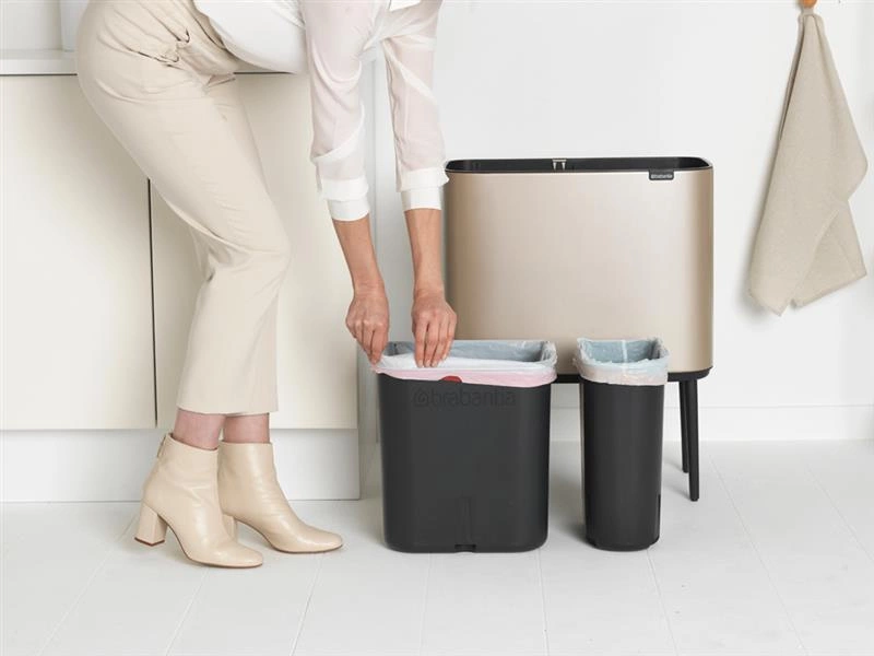 Brabantia - Kosz na śmieci Touch Bin Bo 11L+23L Szampański