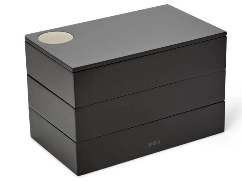 Umbra - Szkatułka na biżuterię czarna  SPINDLE