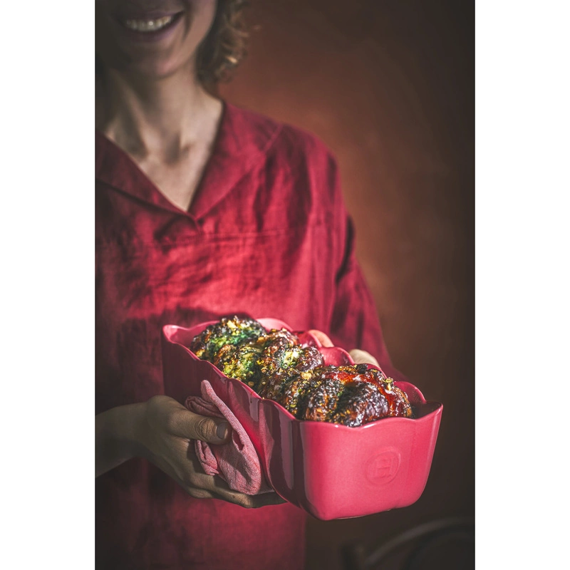 Emile Henry - Podłużne naczynie do pieczenia 26,5 x 24,5 - różany