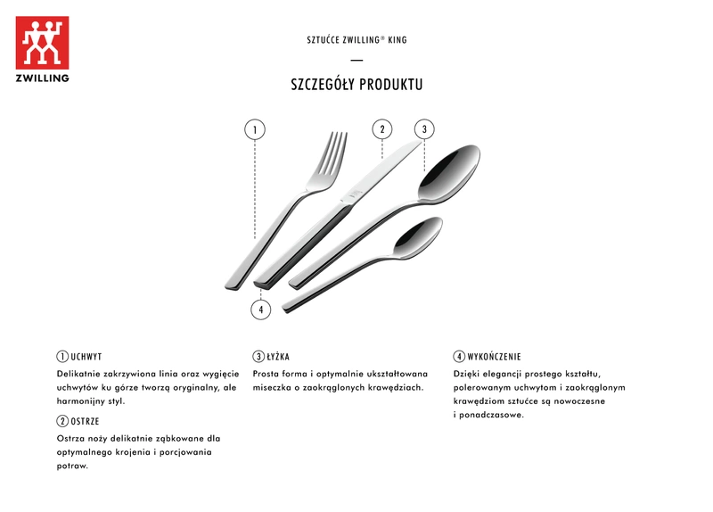 Zwilling - zestaw sztućców dla 12 osób (60 elementów) King