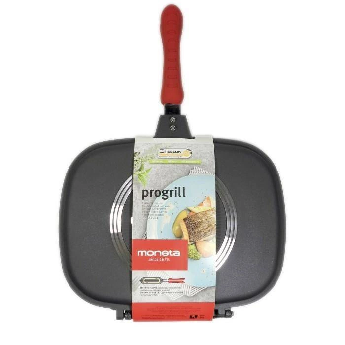 Moneta - Zamykana patelnia grillowa 32x24 cm, indukcja