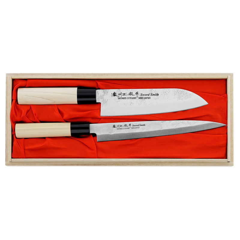 Satake - Nashiji Natural Zestaw 2 noży Santoku+Sashimi