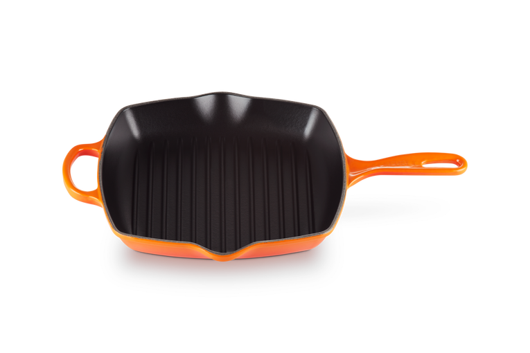 Le Creuset - patelnia żeliwna grillowa z dwoma uchwytami 26 cm  Płomienna