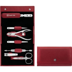 Zwilling - zestaw do manicure – czerwone skórzane etui, 7 elementów Classic Inox