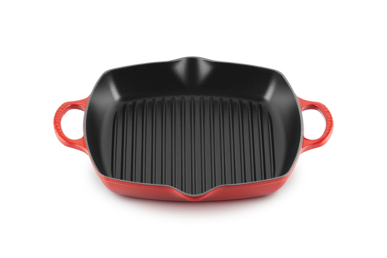 Le Creuset - patelnia żeliwna grillowa z dwoma uchwytami 30 cm Wiśniowa